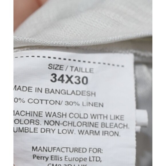 Cubavera Linen Blend Straight Leg Pants 34x30 (34x28 actual) Beige Minimalist - Picture 9 of 9